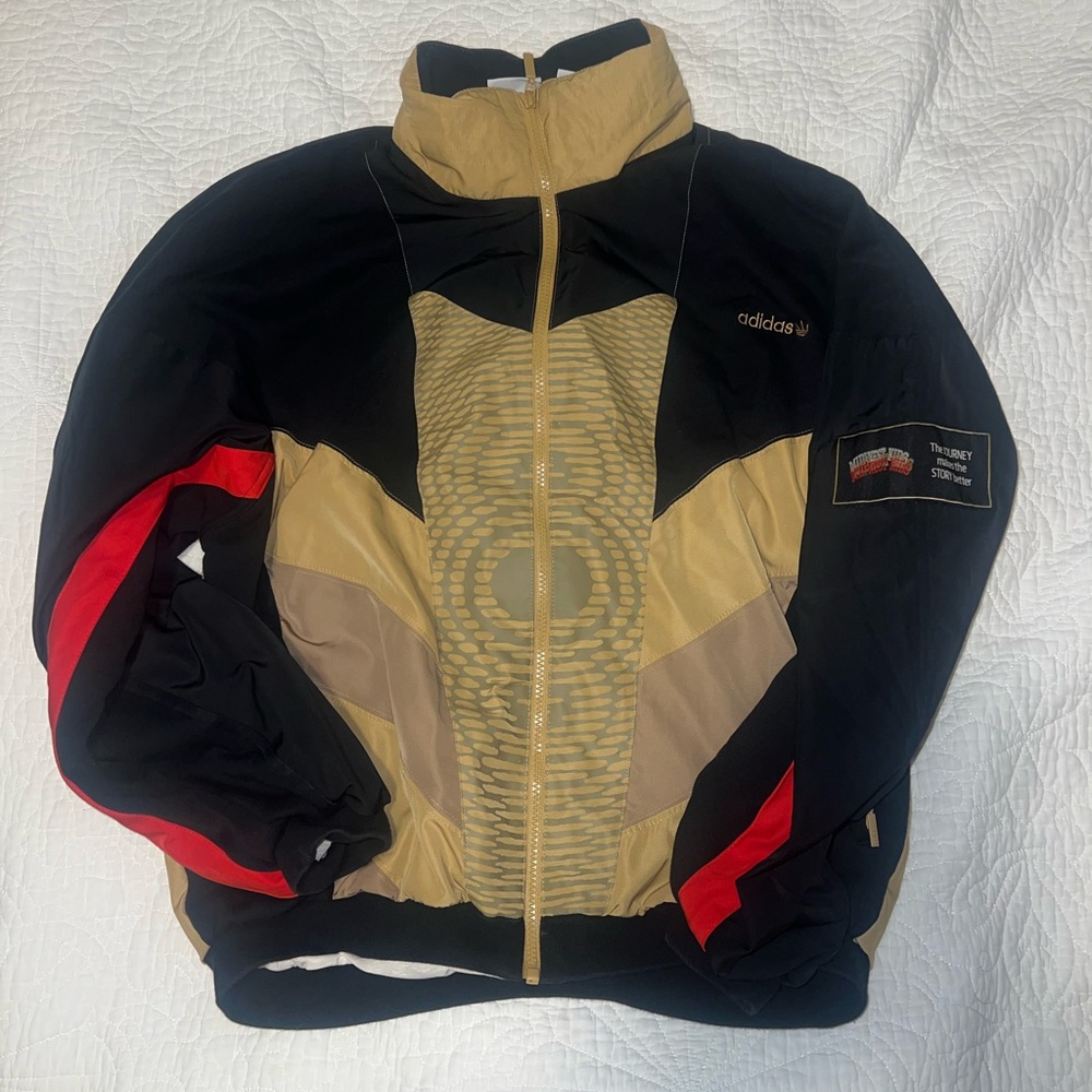 Adidas Men's Black and Tan Jacket